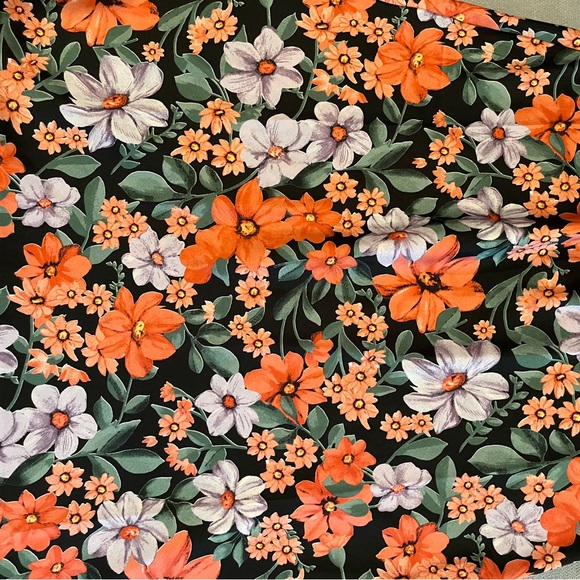 Abel The Label Elegant Floral A-Line Skirt in Orange, Green, and White - Picture 2 of 5
